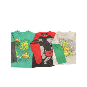Boys 5T Long Sleeve T-Shirt Lot Teenage Mutant Ninja Turtles Mickey Mouse